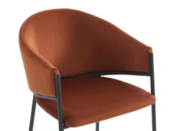Conjunto de 2 sillas con reposabrazos de terciopelo y metal negro - Terracota - ORDIDA