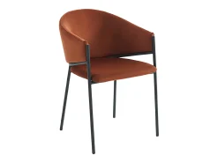 Conjunto de 2 sillas con reposabrazos de terciopelo y metal negro - Terracota - ORDIDA
