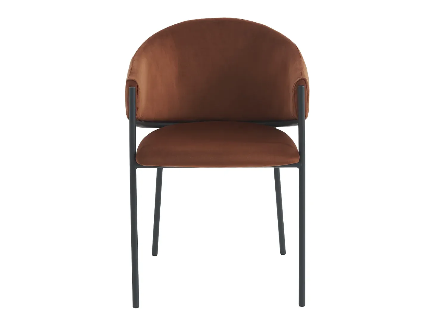 Conjunto de 2 sillas con reposabrazos de terciopelo y metal negro - Terracota - ORDIDA
