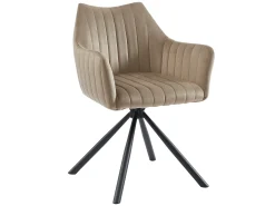 Conjunto de 6 sillas con reposabrazos en terciopelo y metal - beige - IZIALI by Pascal MORABITO