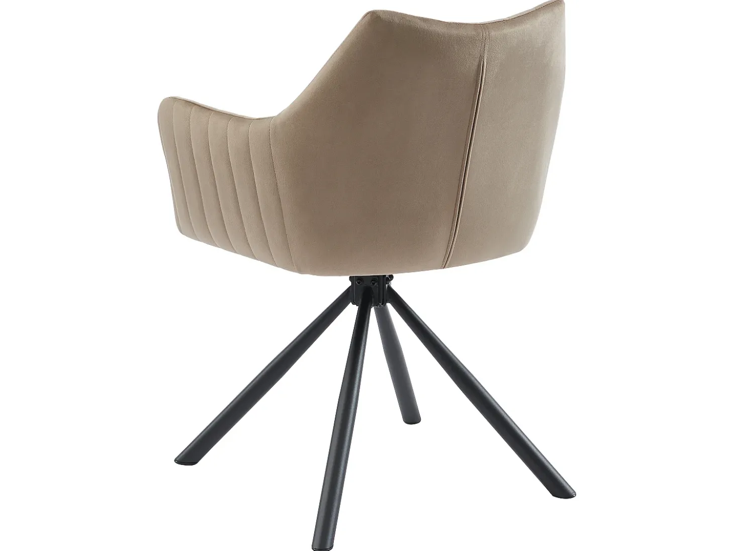 Conjunto de 6 sillas con reposabrazos en terciopelo y metal - beige - IZIALI by Pascal MORABITO