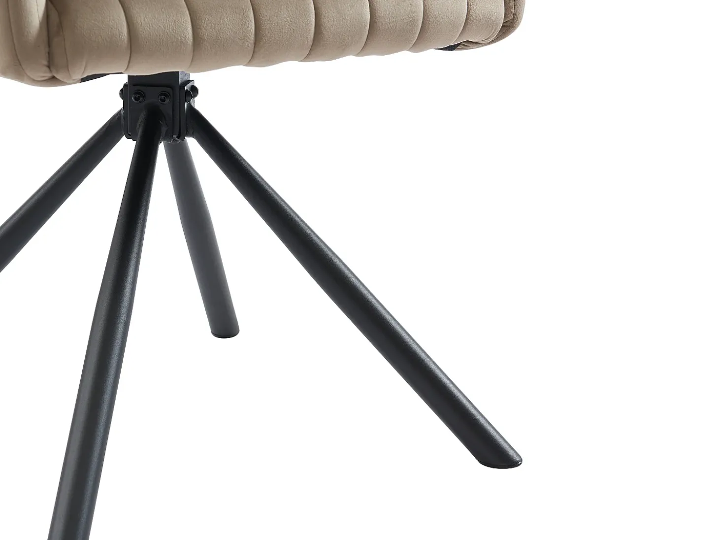 Conjunto de 6 sillas con reposabrazos en terciopelo y metal - beige - IZIALI by Pascal MORABITO