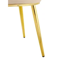 Conjunto de 2 sillas con respaldo calado en forma de corazón - Terciopelo beige