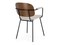 Conjunto de 2 sillas con reposabrazos Serona - Elegancia y confort en estilo retro-Color Marrón/Natural