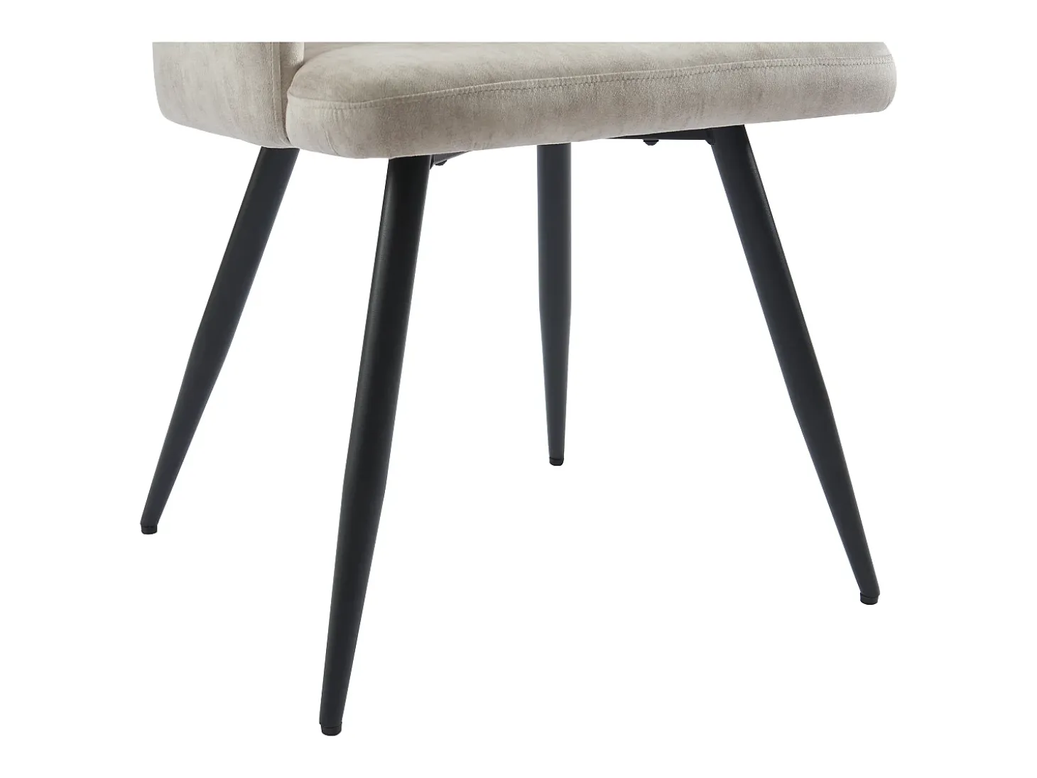 Conjunto de 2 sillas con reposabrazos en tela y metal negro - Beige - KADIJA