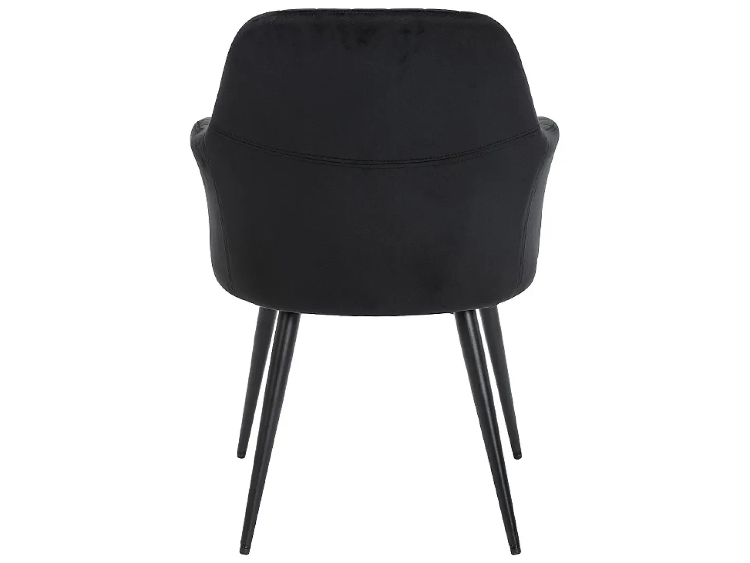 Conjunto de 6 sillas Con reposabrazos de terciopelo y metal negro - Negro - ELEANA