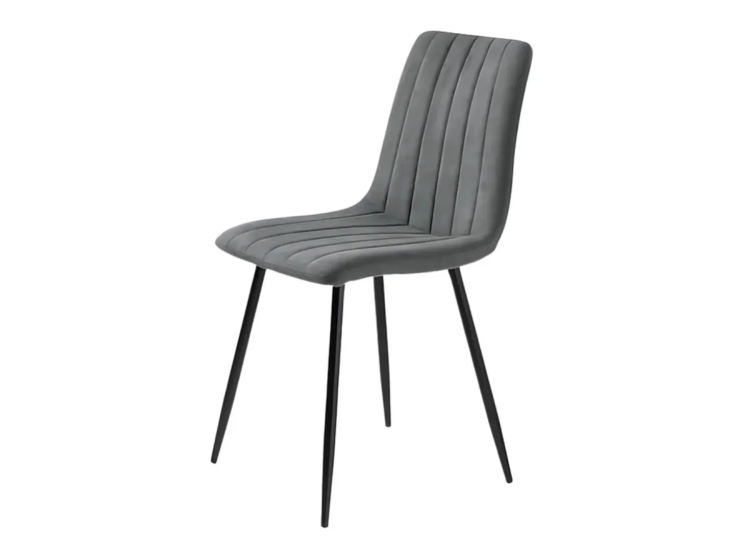 Conjunto de 4 sillas de comedor modernas en tejido antracita "Palmer" acolchadas cm 45x54 88h