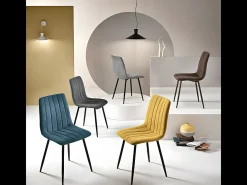 Conjunto de 4 sillas de comedor modernas en tejido antracita