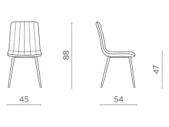 Conjunto de 4 sillas de comedor modernas en tejido antracita