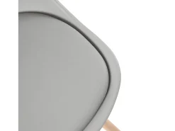 Conjunto de 4 Sillas de Comedor Diseño Contemporáneo Escandinavo Gris - Patas de Haya Maciza