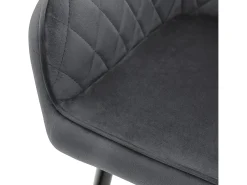 Conjunto de 4 sillas de comedor en terciopelo antracita patas acero acolchado ML-Design