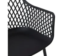 Conjunto de 4 Sillas de Comedor Escandinavas Negras - Diseño Moderno Nórdico - Ideal para Interior y Exterior