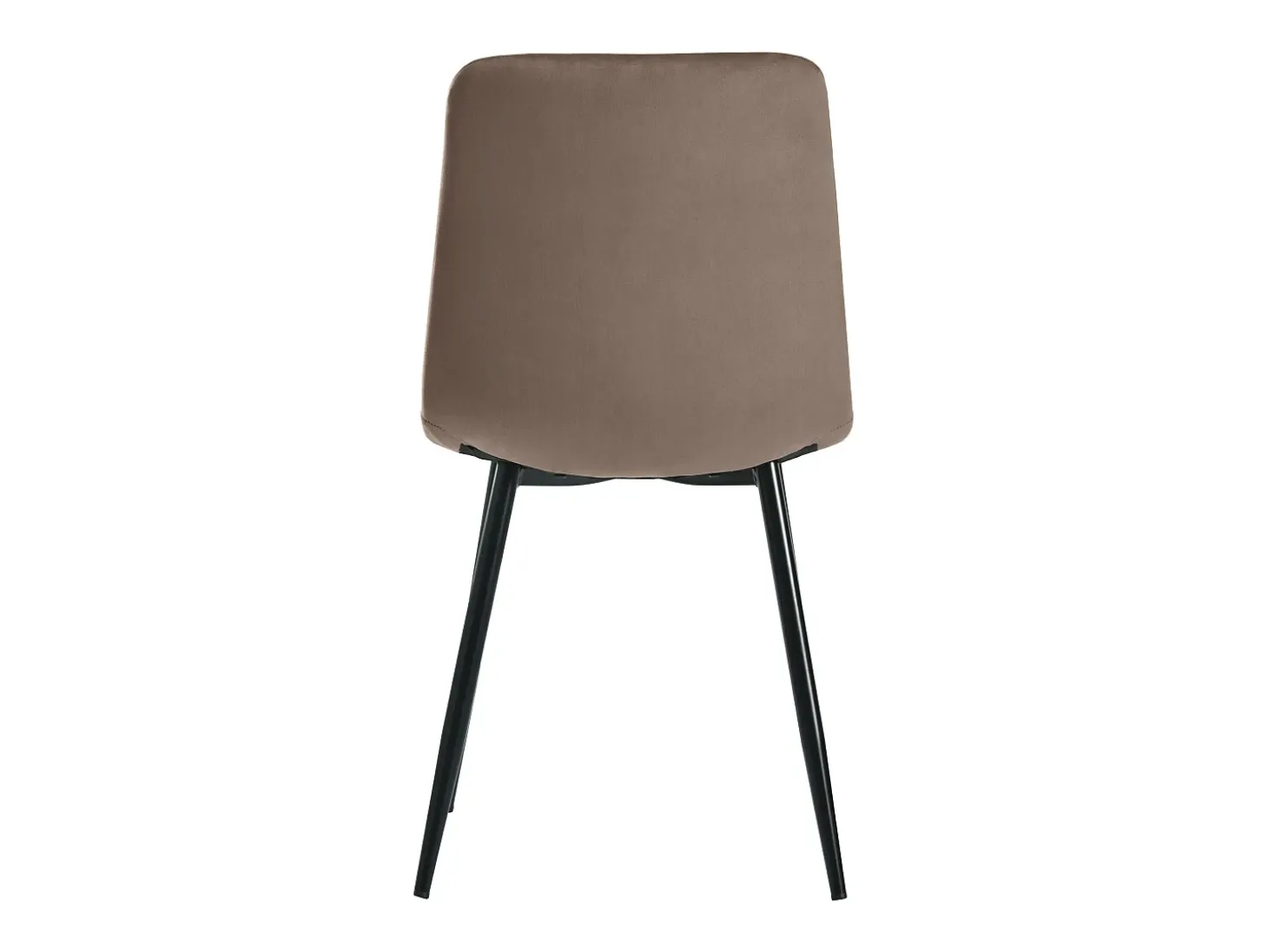 Conjunto de 4 sillas de comedor en terciopelo marrón con respaldo y estructura de metal