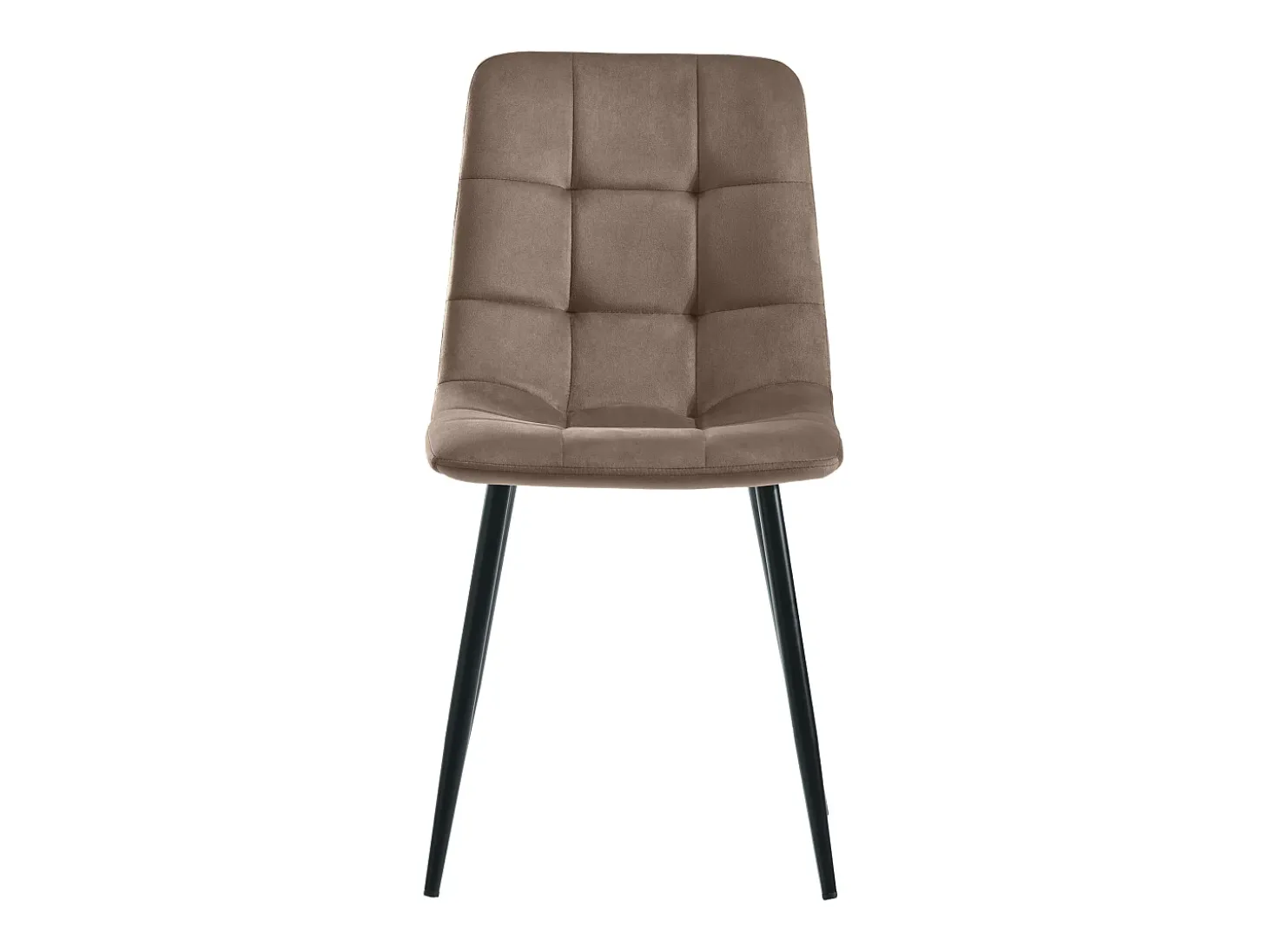 Conjunto de 4 sillas de comedor en terciopelo marrón con respaldo y estructura de metal