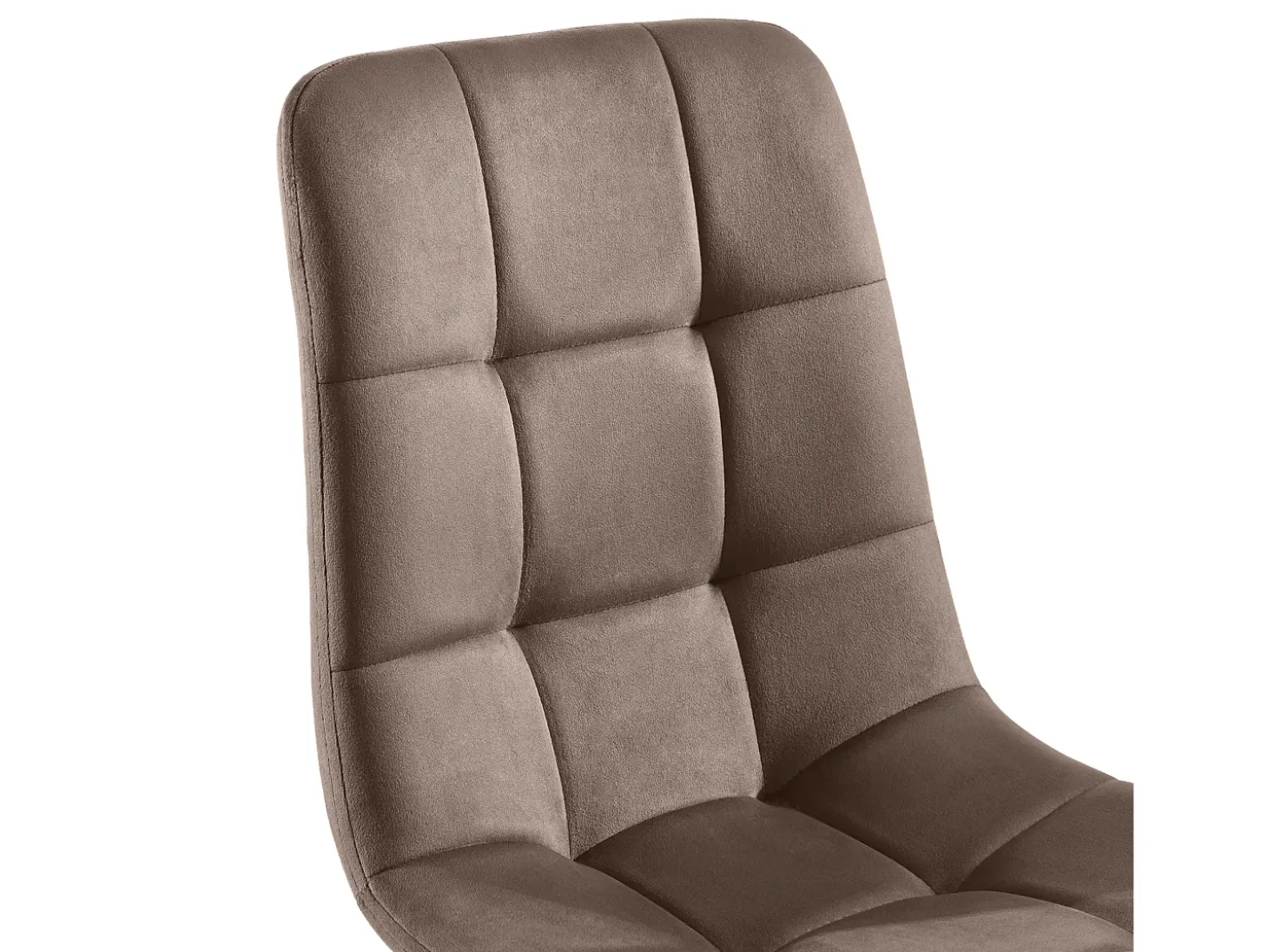 Conjunto de 4 sillas de comedor en terciopelo marrón con respaldo y estructura de metal