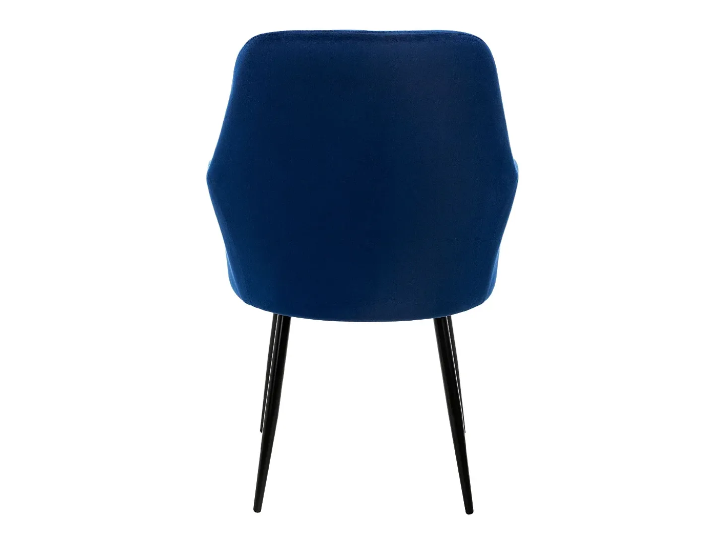 Conjunto de 4 sillas de comedor retro efecto terciopelo azul oscuro altura regulable