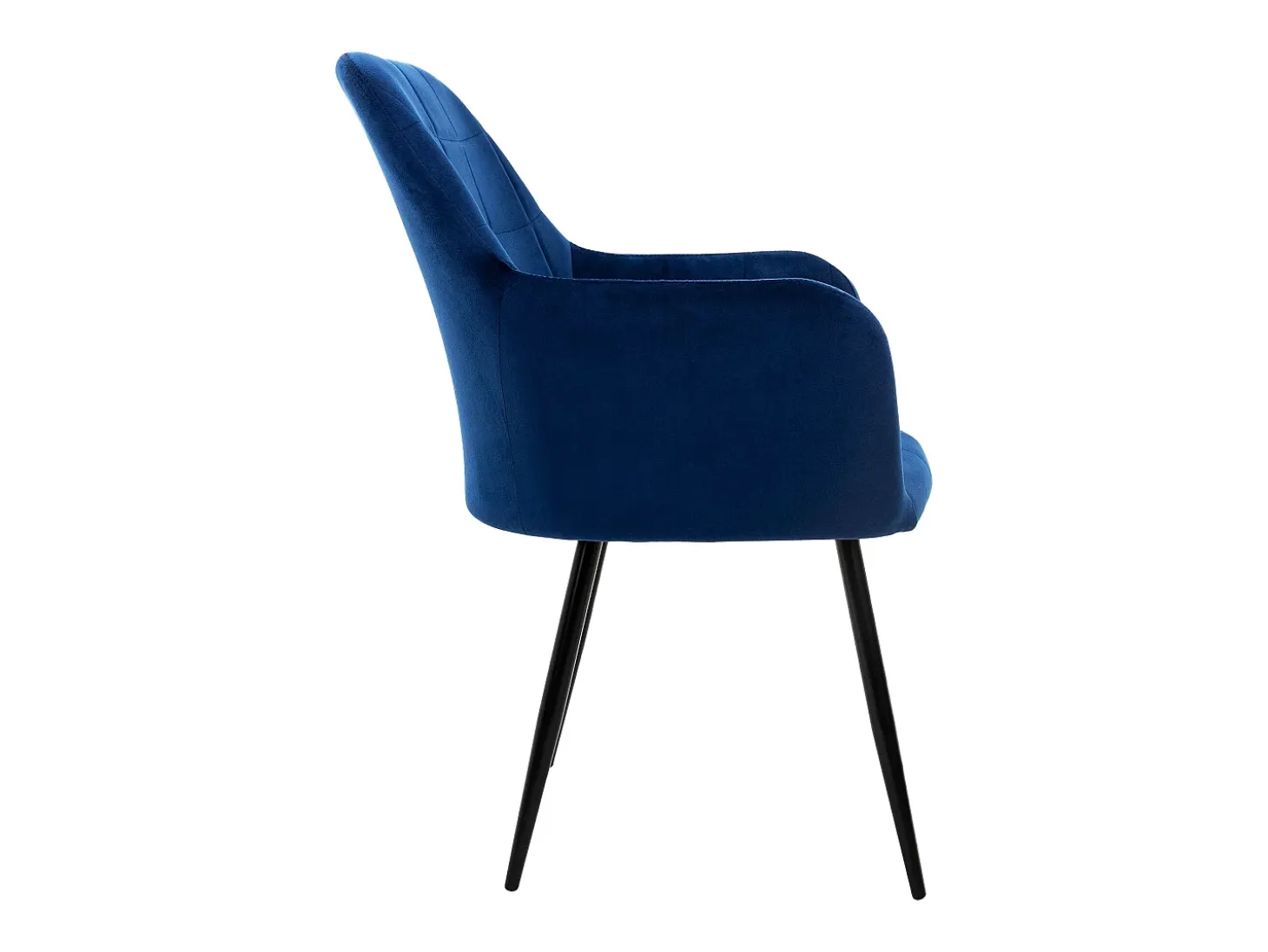 Conjunto de 4 sillas de comedor retro efecto terciopelo azul oscuro altura regulable