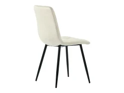 Conjunto de 4 sillas de comedor, color beige, terciopelo, con respaldo y patas de metal.