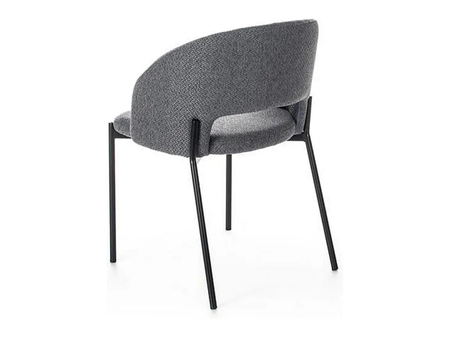 Conjunto de 4 sillas de comedor modernas "Erica" acolchadas en tela gris oscuro, 56x52 cm, alto 78,5 cm.