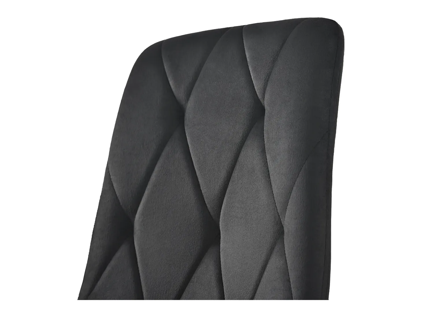 Conjunto de 4 sillas de comedor en terciopelo negro con respaldo acolchado y patas de metal