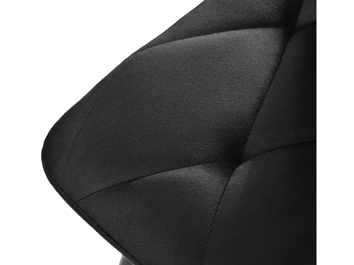 Conjunto de 4 sillas de comedor en terciopelo negro con respaldo acolchado y patas de metal