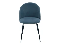 Conjunto de 4 sillas de comedor de tela azul moderno 
