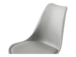 Conjunto de 2 Sillas de Comedor Escandinavas en PP Gris con Patas de Haya