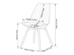 Conjunto de 2 Sillas de Comedor Escandinavas en PP Gris con Patas de Haya