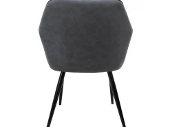 Conjunto de 4 sillas de comedor con patas de acero acolchado efecto antracita ML-Design