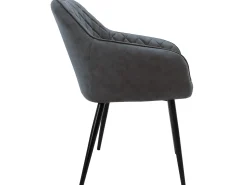 Conjunto de 4 sillas de comedor con patas de acero acolchado efecto antracita ML-Design