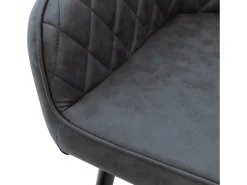Conjunto de 4 sillas de comedor con patas de acero acolchado efecto antracita ML-Design