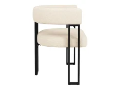 Conjunto de 4 sillas de comedor - 54 x 51,5 x 72 cm - respaldo curvo - Tela + Metal - beige