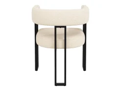 Conjunto de 4 sillas de comedor - 54 x 51,5 x 72 cm - respaldo curvo - Tela + Metal - beige