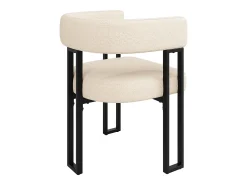 Conjunto de 4 sillas de comedor - 54 x 51,5 x 72 cm - respaldo curvo - Tela + Metal - beige