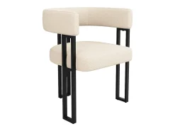 Conjunto de 4 sillas de comedor - 54 x 51,5 x 72 cm - respaldo curvo - Tela + Metal - beige