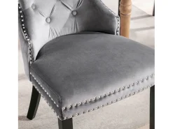 Conjunto de 6 sillas de comedor, estampado de rombos, terciopelo, 4 patas de metal, amarillo (59,69x59,69x58,42 cm)