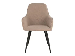 Conjunto de 2 sillas de comedor KARU de tela bouclé y metal negro - Beige piedra