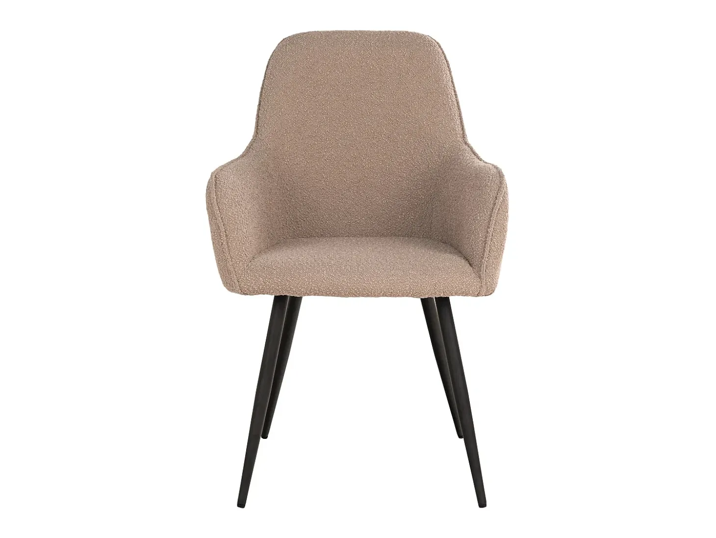 Conjunto de 2 sillas de comedor KARU de tela bouclé y metal negro - Beige piedra
