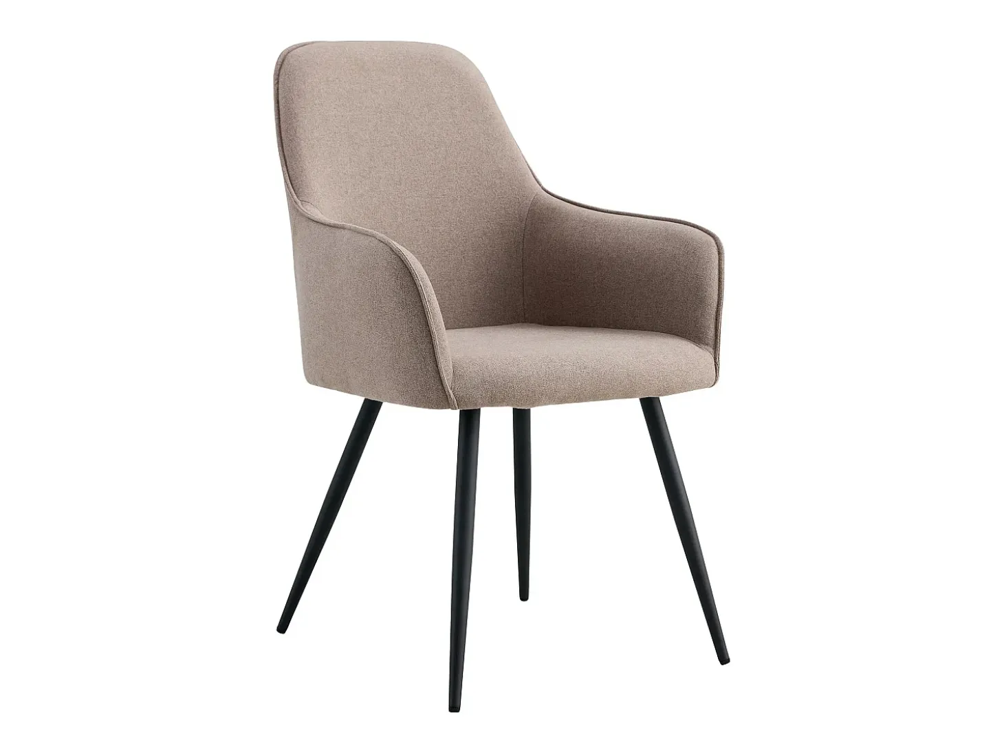 Conjunto de 2 sillas de comedor KARU de tela bouclé y metal negro - Beige piedra