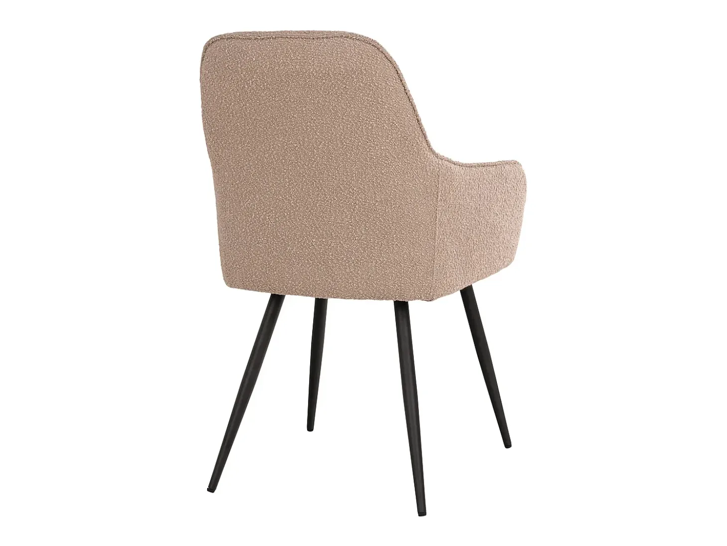 Conjunto de 2 sillas de comedor KARU de tela bouclé y metal negro - Beige piedra