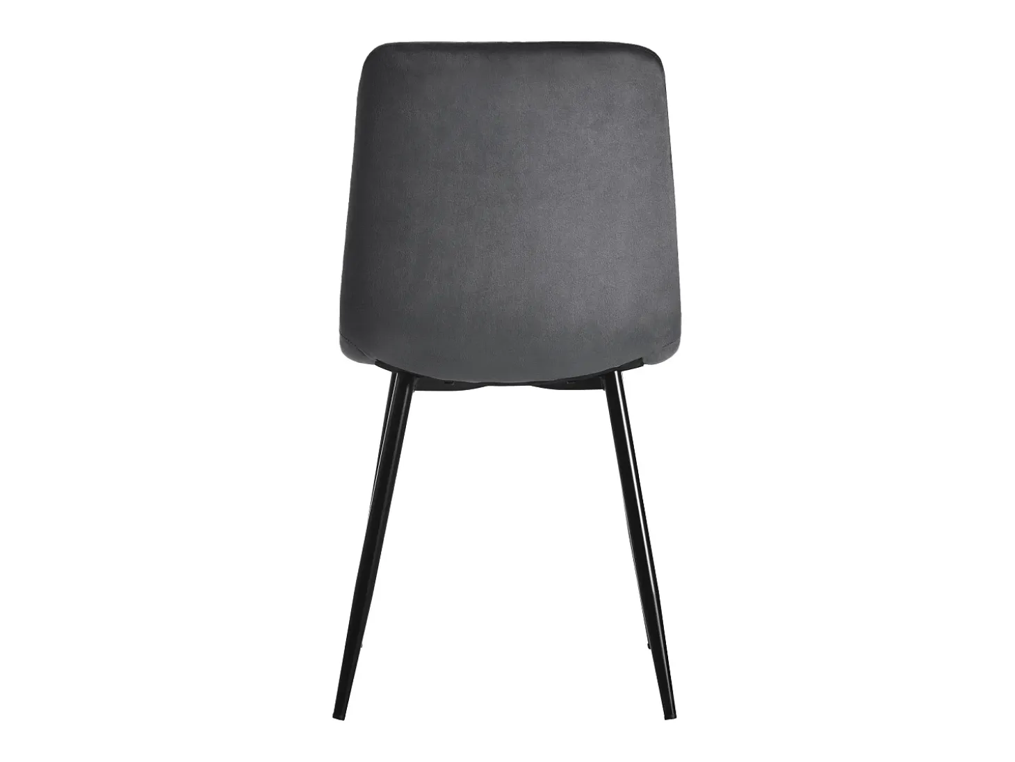 Conjunto de 4 sillas de comedor en terciopelo gris oscuro con respaldo acolchado y patas de metal negro