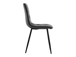 Conjunto de 4 sillas de comedor en terciopelo gris oscuro con respaldo acolchado y patas de metal negro