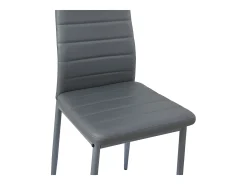 Conjunto de 6 Sillas de Comedor Modernas de Cuero Sintético Gris - Cómodas y Ligeras