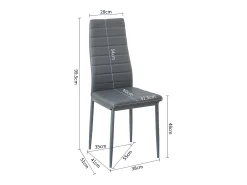 Conjunto de 6 Sillas de Comedor Modernas de Cuero Sintético Gris - Cómodas y Ligeras