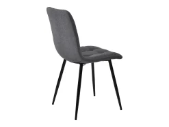 Conjunto de 4 sillas de lino gris con patas de metal negro