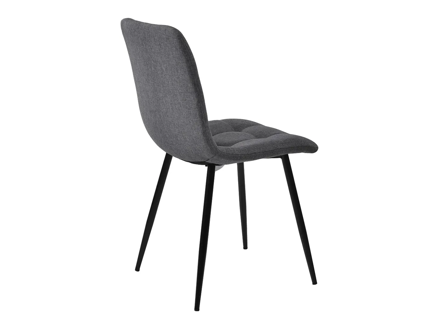 Conjunto de 4 sillas de lino gris con patas de metal negro