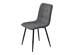 Conjunto de 4 sillas de lino gris con patas de metal negro