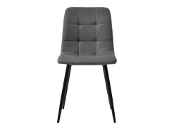 Conjunto de 4 sillas de lino gris con patas de metal negro