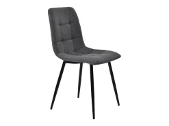 Conjunto de 4 sillas de lino gris con patas de metal negro