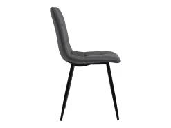 Conjunto de 4 sillas de lino gris con patas de metal negro